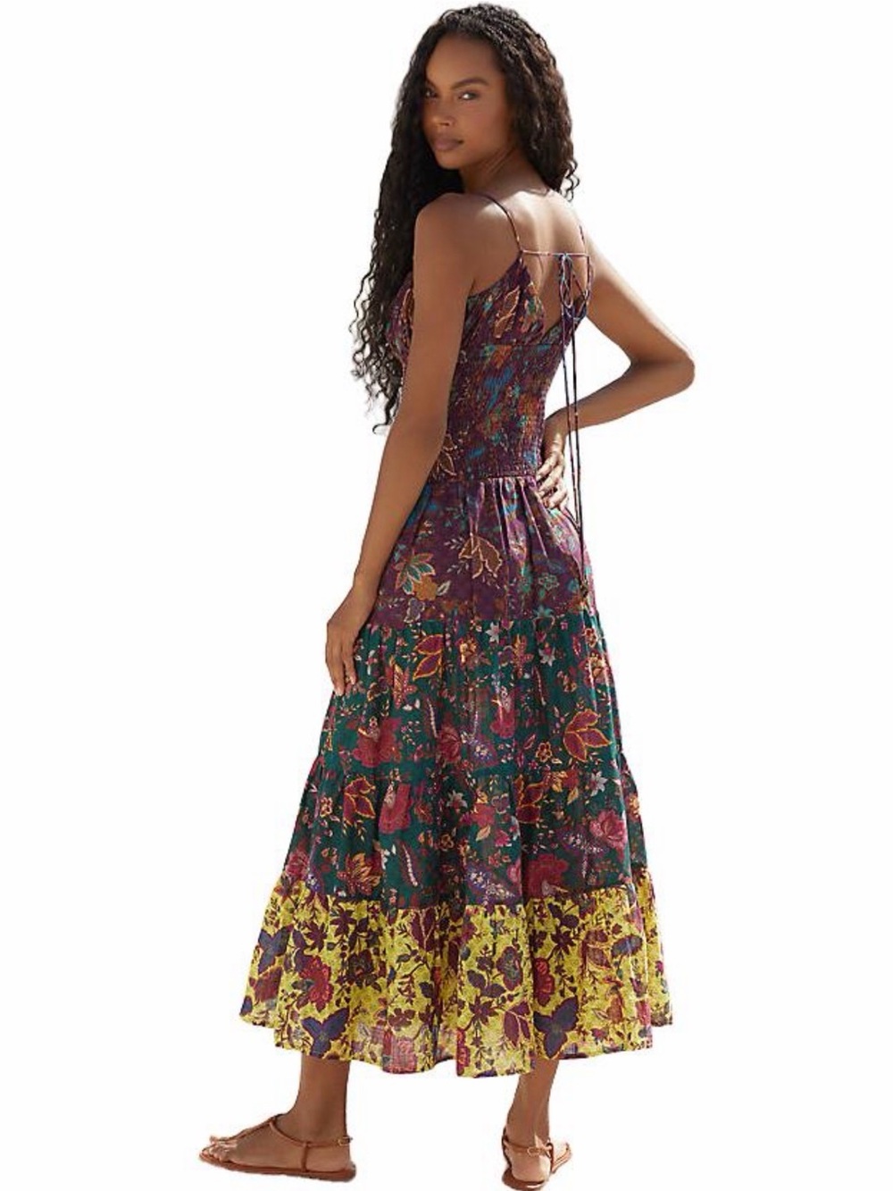 Anthropologie The Josephine Smocked Drop-Waist Dress sz Small - Picture 2 of 5